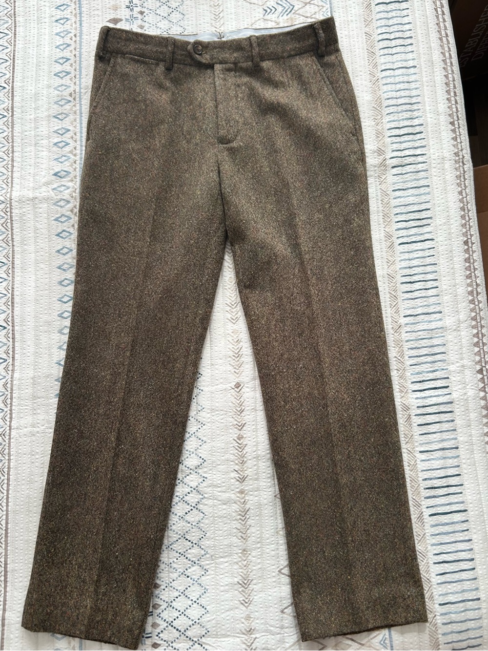 J.McLaughlin Brown Wool Slacks Trouser Pants Size 32 Like New